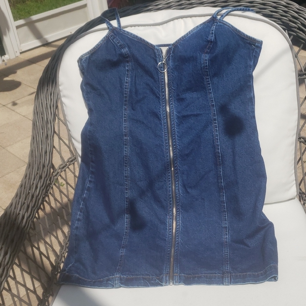 ❤Topshop Moto Denim Dress